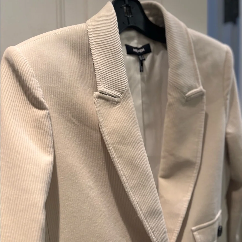 ME+EM Sharp Shoulder Blazer in Italian Cord (Ivory) Size 4 - Picture 5 of 9